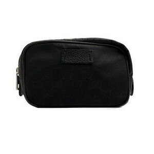 Gucci Pouch GG Nylon Leather Black